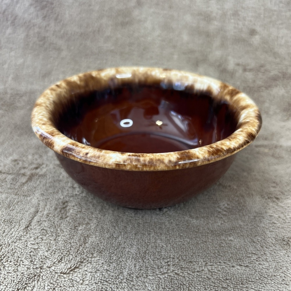 Vintage Hull‎ Brown Drip Glaze Bowl Oven Proof Pottery 5.25" Cereal Soup Dessert